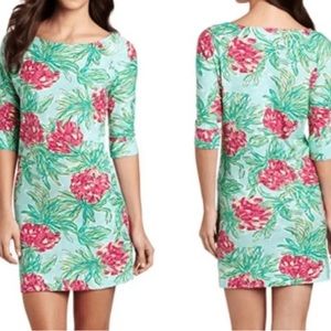 Lilly Pulitzer Cassie Mint Spike the Punch 3/4 Sleeve Sheath Mini Dress,…